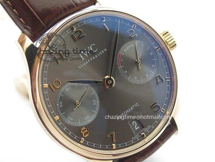 MIROTIME 1219 Unisex Portuguese Real PR RG IW500702 ZF 1:1 Best Edition On Brown Leather Strap A52010 V 7303